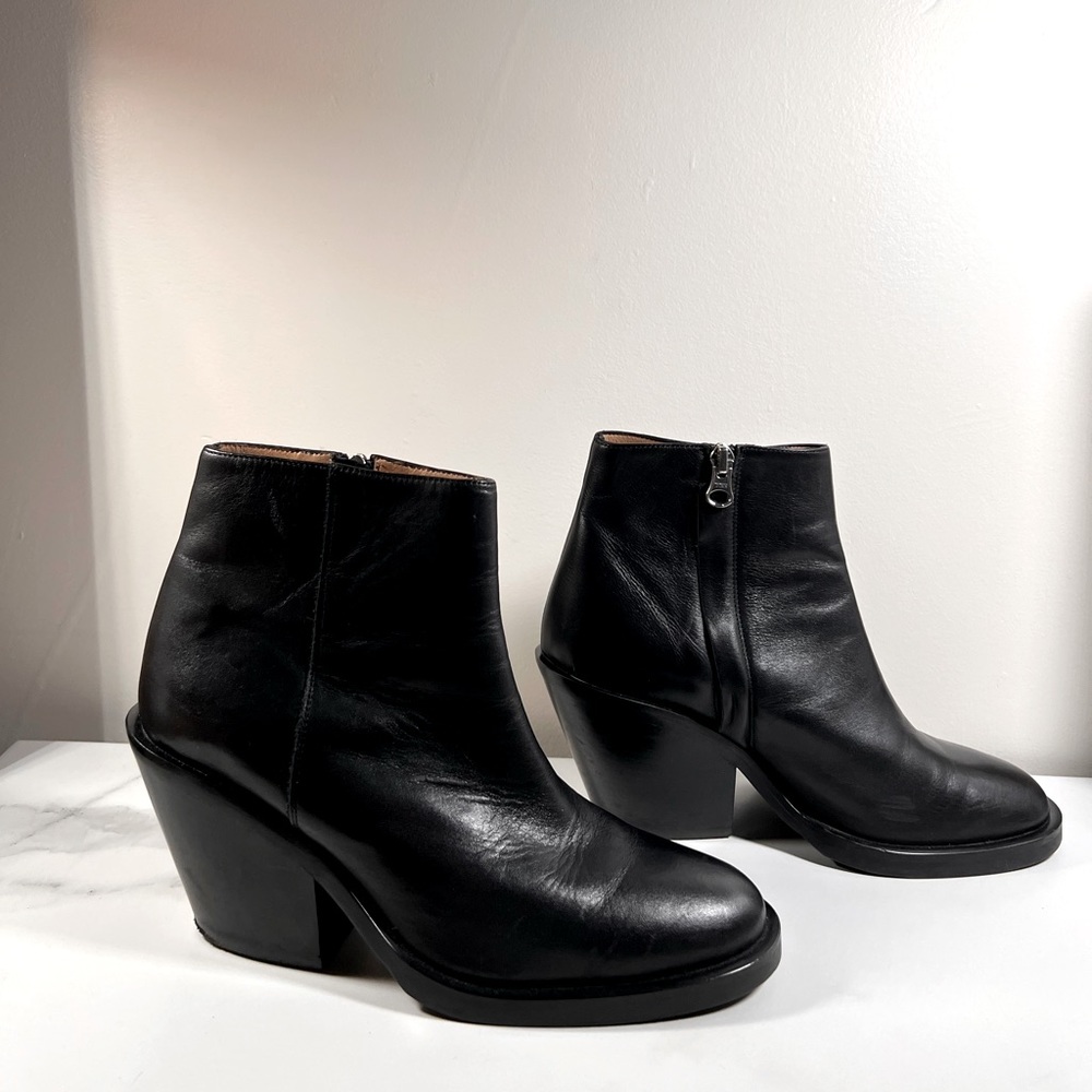 Hope Stockholm Black Leather 7.5 Ankle Boots